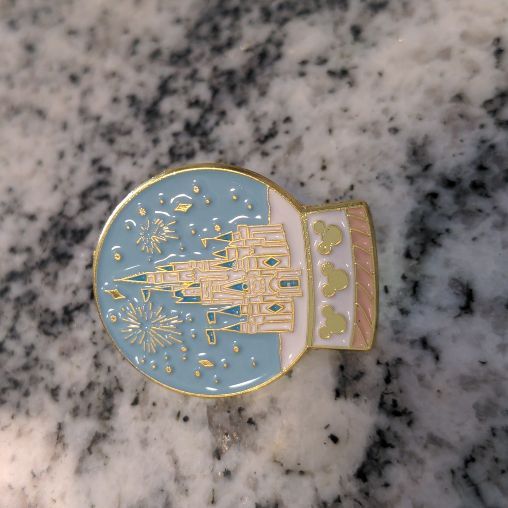 New! Disney Castle Snow globe pin